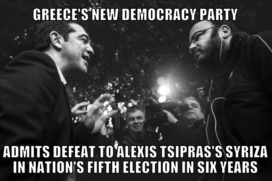 New Democracy Party admits defeat to Syriza in Greece Elections