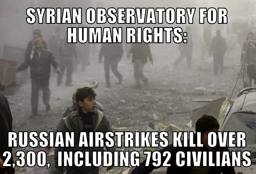 Russian airstrikes kill over 2,300 in Syria