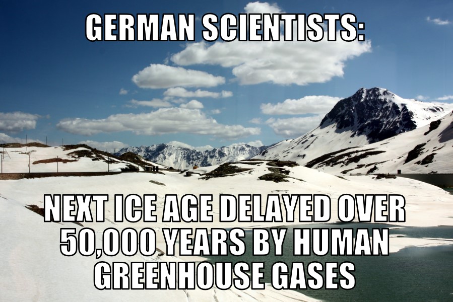 Greenhouse gases delay ice age