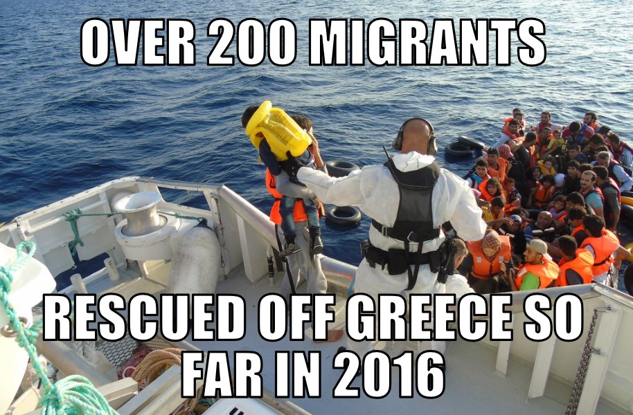 Migrants rescued off Greece