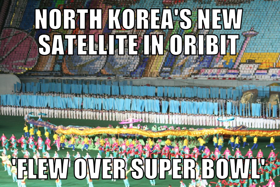 North Korea Satellite Flew Over Super Bowl