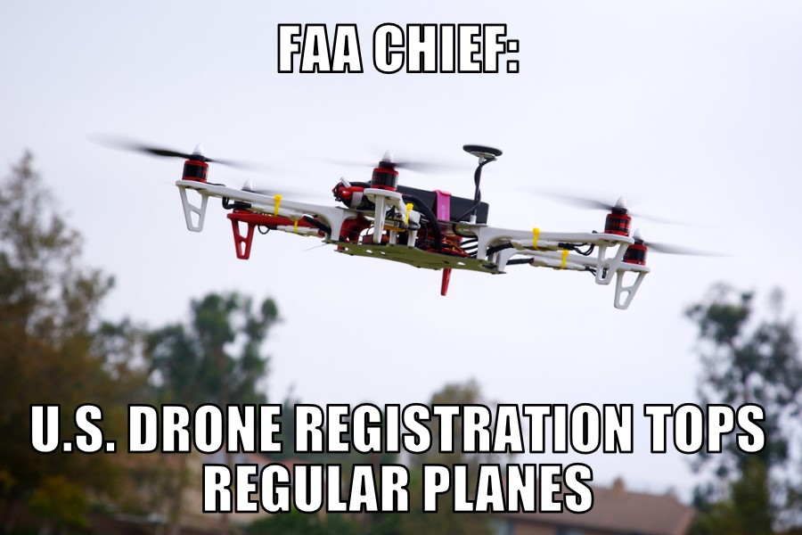 U.S. Drone Registration Tops Planes