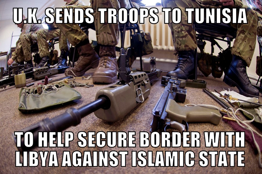 U.K. TROOPS TO TUNISIA