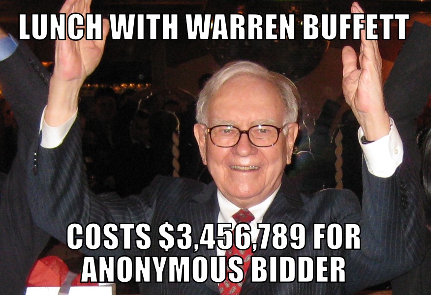 Warren Buffett lunch costs $3,456,789