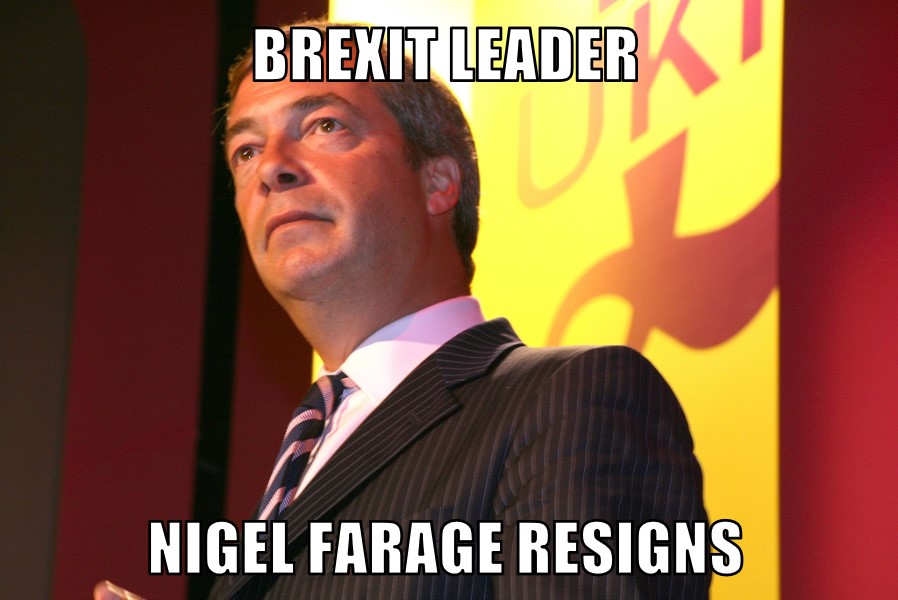 Nigel Farage resigns