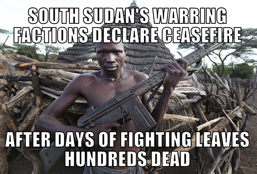 South Sudan’s warring factions declare ceasefire