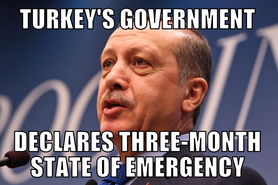 Turkey declares 3-month state of emergency