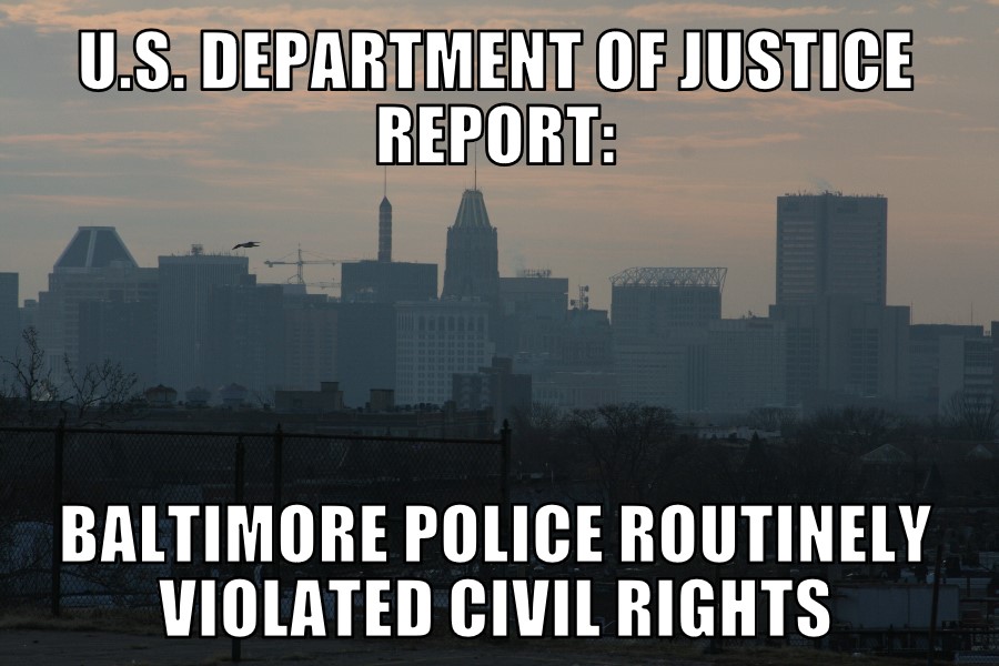 Baltimore police routinely violated civil rights