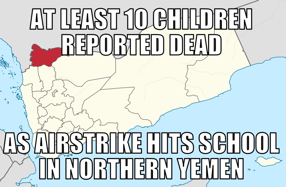 Airstrike hits school in northern Yemen