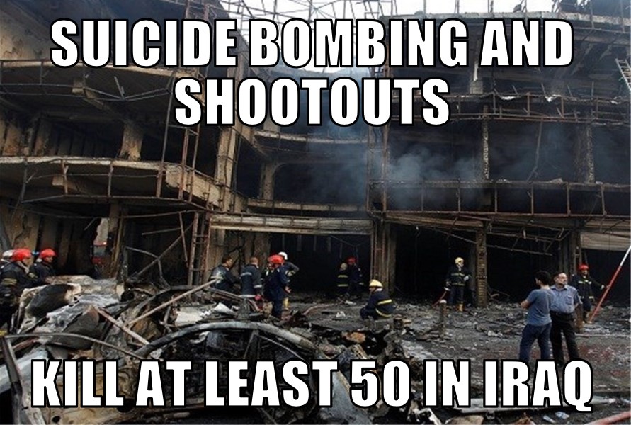 Iraq suicide bombing, shootouts