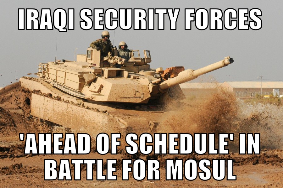 Iraq ‘ahead of schedule’ in Mosul battle