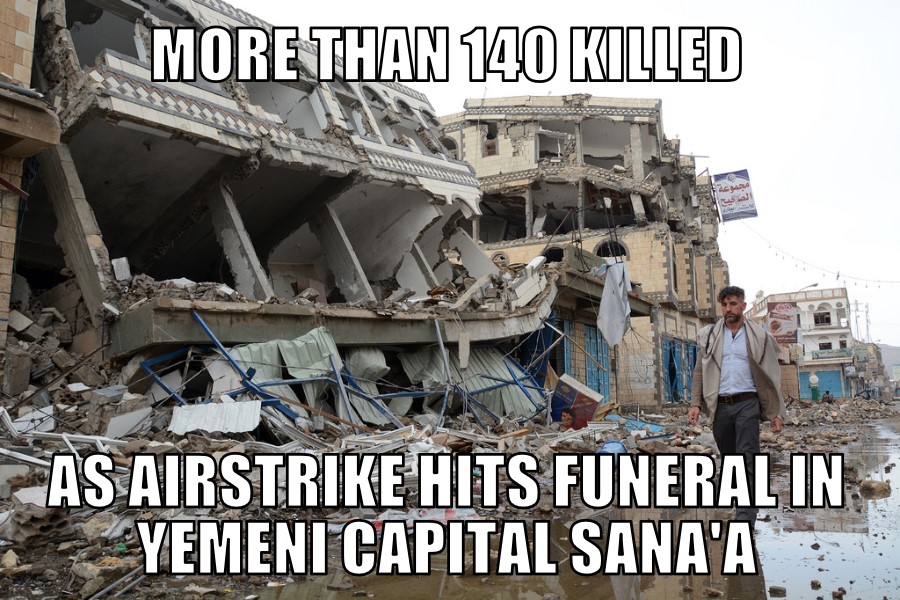 Airstrike hits funeral in Yemeni capital