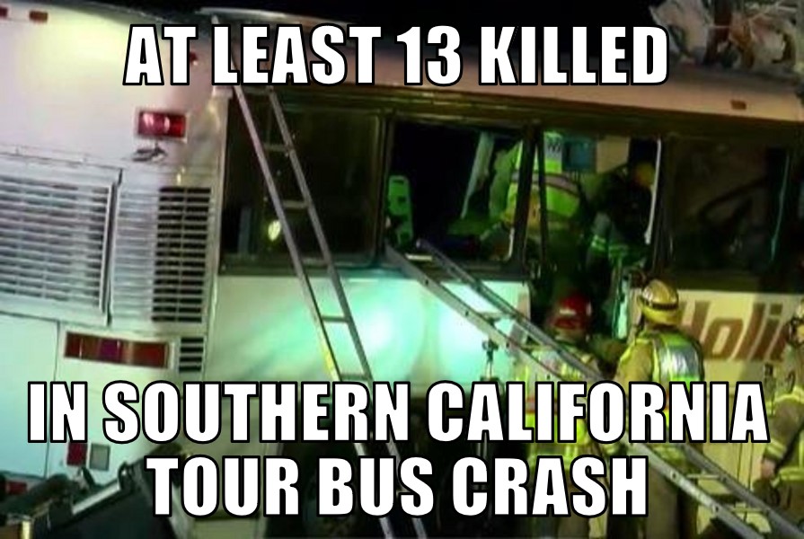Southern California tour bus crash