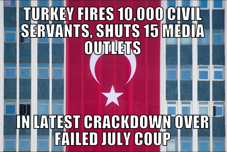 Turkey fires 10,000 civil servants