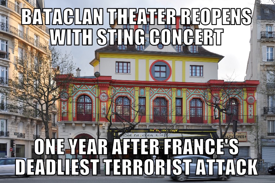 Bataclan theater reopens with Sting concert
