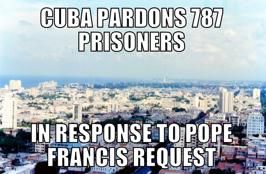 Cuba pardons 787 prisoners