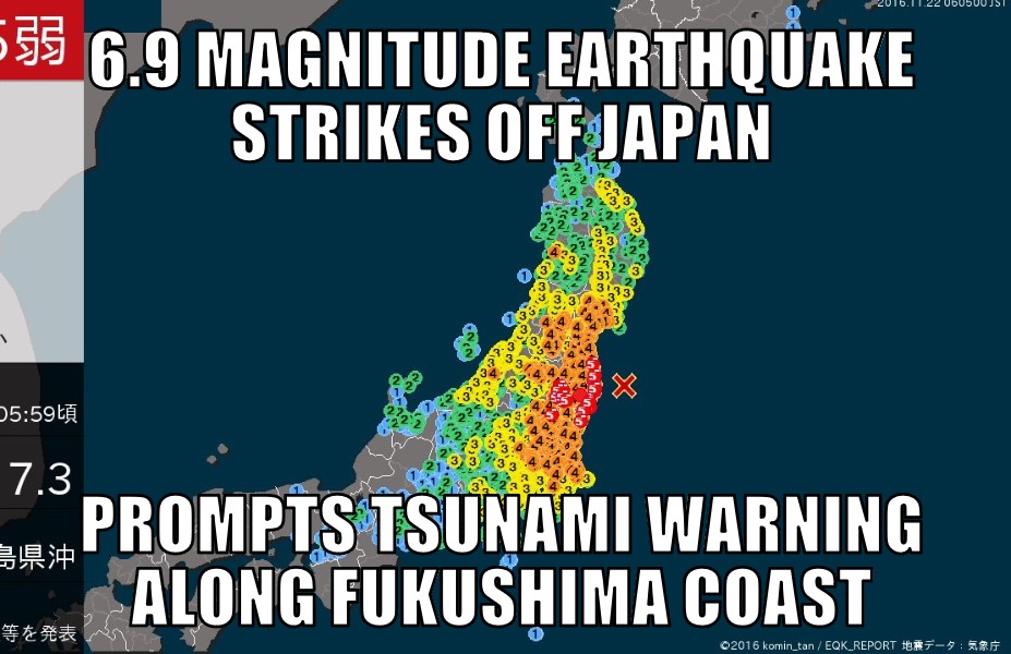 6.9 magnitude earthquake strikes off Japan