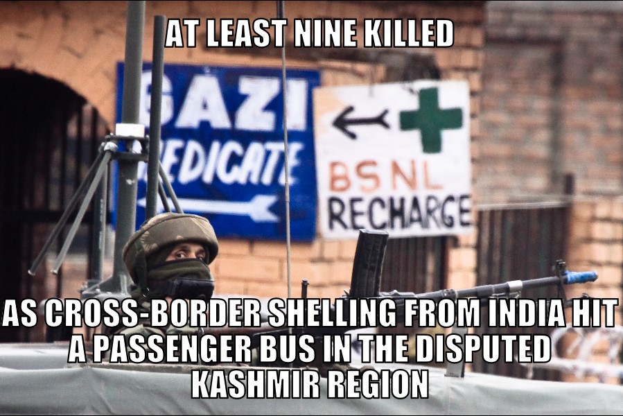Indian shelling ‘kills nine on bus’ in Kashmir
