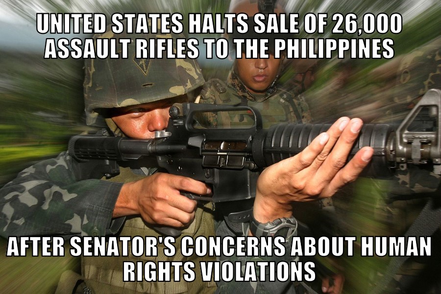 United States halts assault rifle sale to Philippines