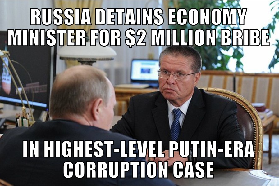 Russia detains Economy Minister