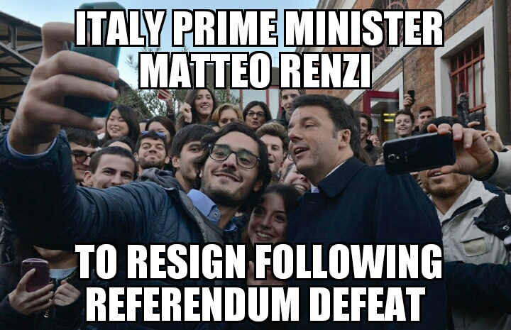 Matteo Renzi to resign 