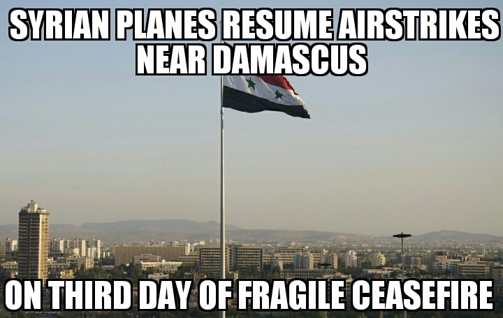Airstrikes resume near Damascus 