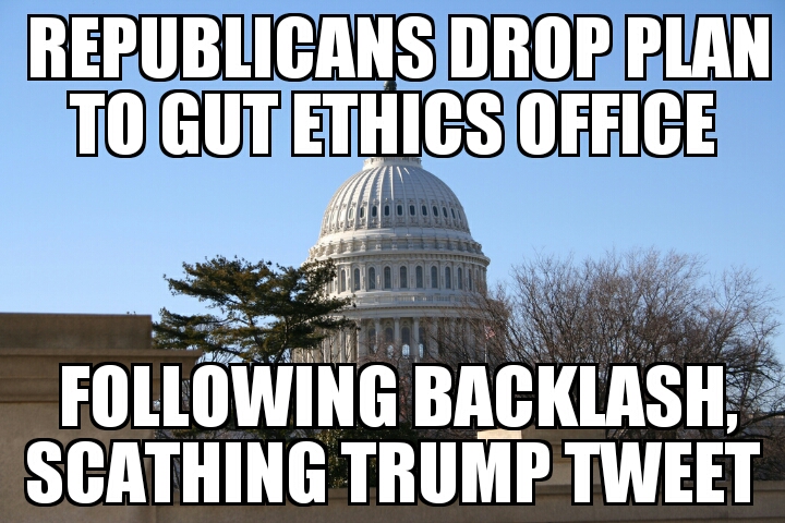 GOP scraps Ethics Office gut after Trump tweet