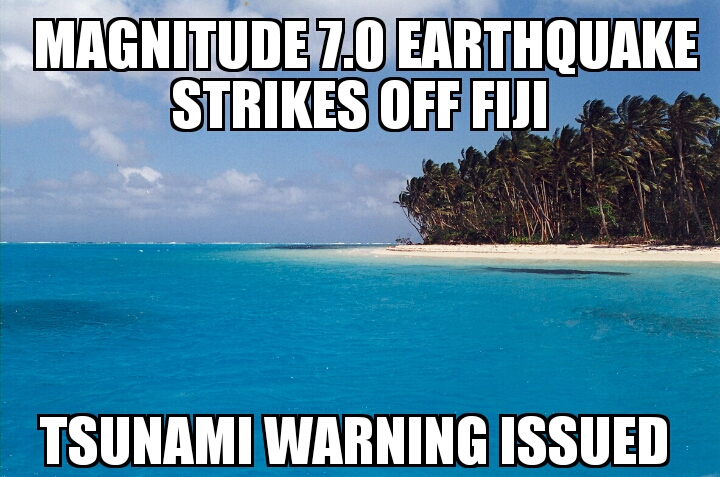 Earthquake strikes off Fiji