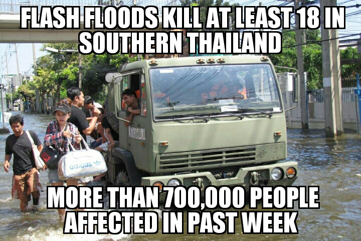 Thailand floods kill 18