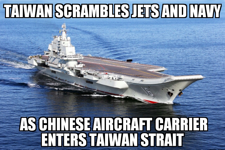 Chinese aircraft carrier passes through Taiwan strait