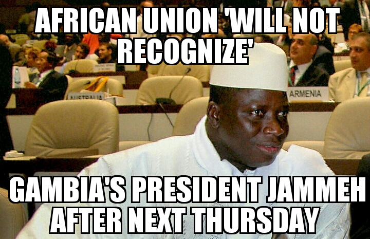 AU won’t recognize Gambia’s Jammeh