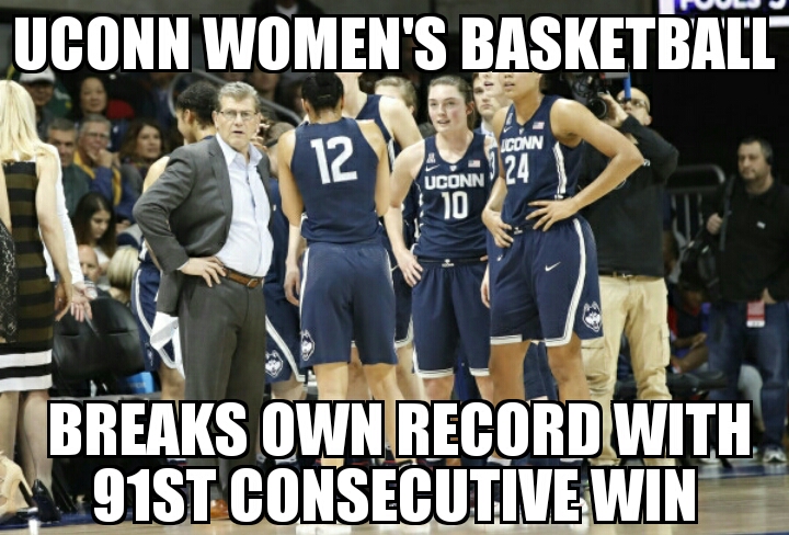 UConn women’s basketball breaks win record 