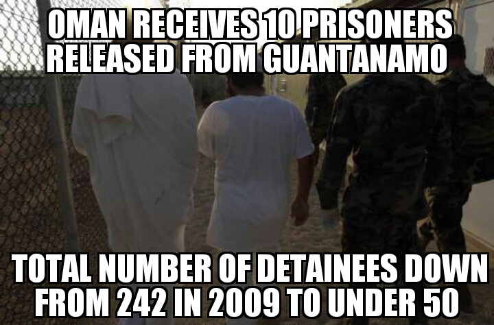 Oman receives 10 Guantanamo prisoners 