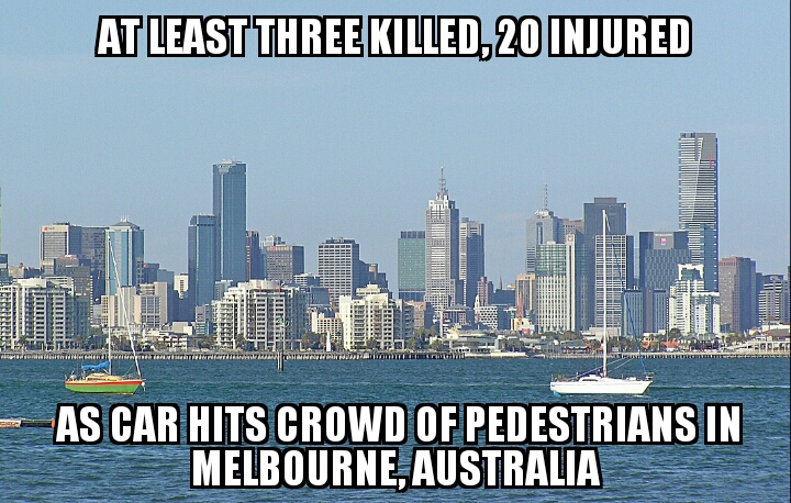 Car hits crowd in Melbourne, Australia 
