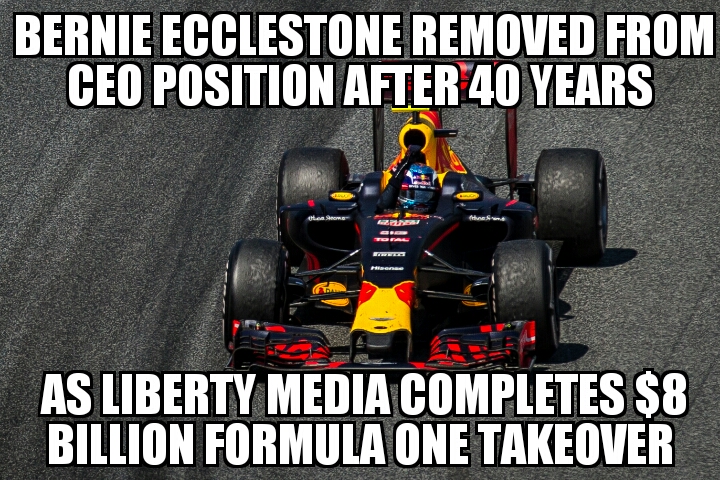 Bernie Ecclestone removed as F1 CEO