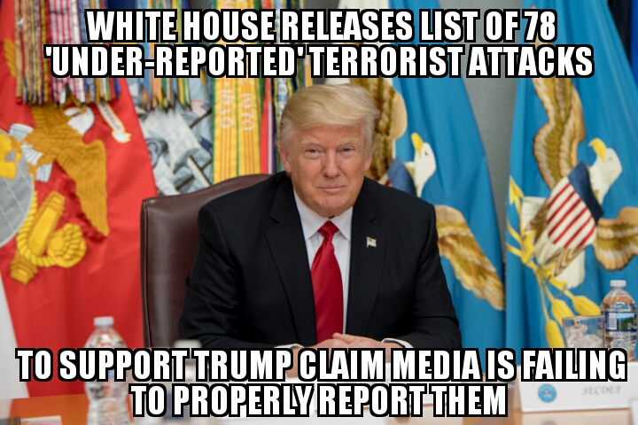 White House releases ‘under-reported’ terror list