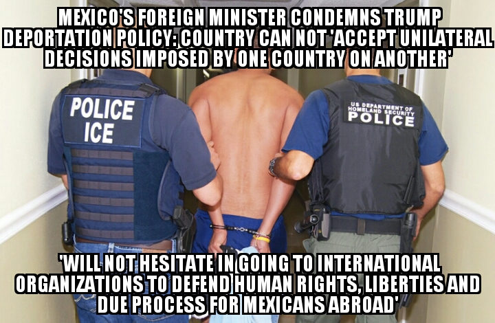 Mexico FM condemns Trump deportation policy