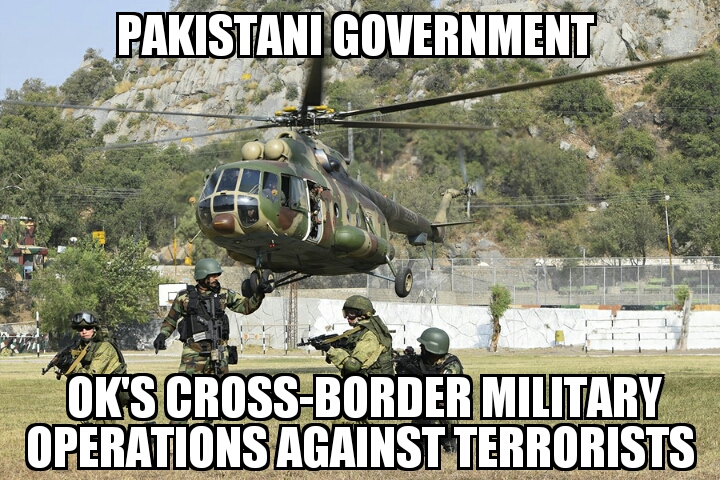 Pakistan ok’s cross-border military ops