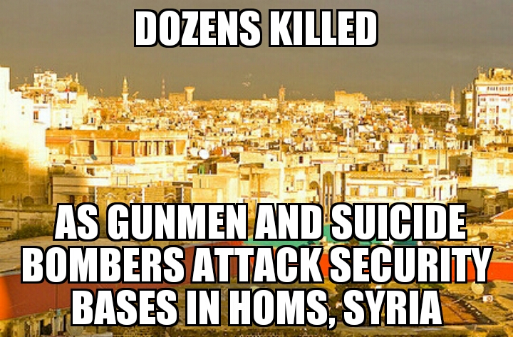 Homs attacks kill dozens