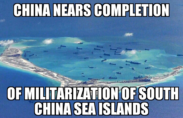 China almost done arming Spratlys
