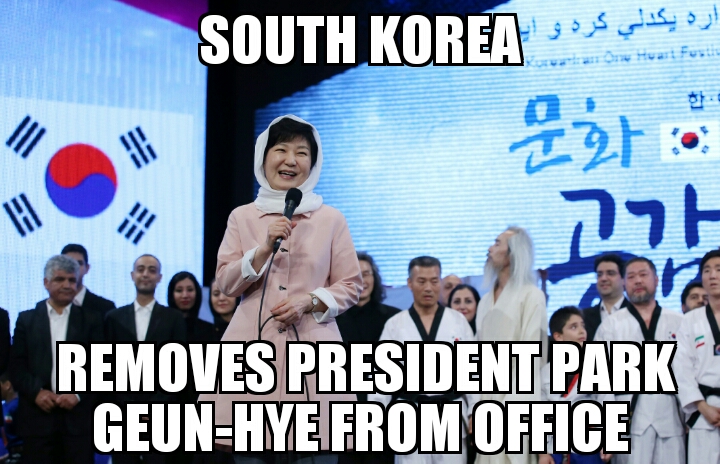 South Korea president Park Geun-hye removed