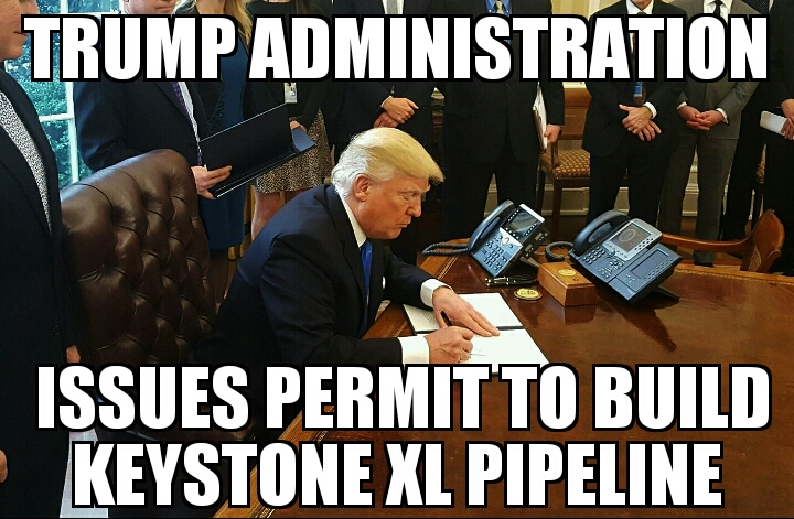 Trump admin issues Keystone XL permit 