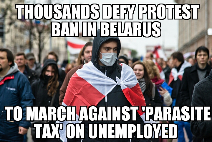 Thousands protest Belarus ‘parasite tax’