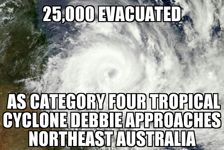 Tropical Cyclone Debbie approaches Australia