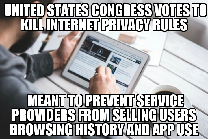 U.S. Congress votes to kill internet privacy rules
