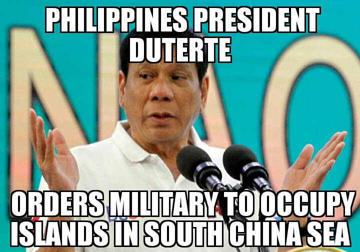 Duterte orders South China Sea occupation 