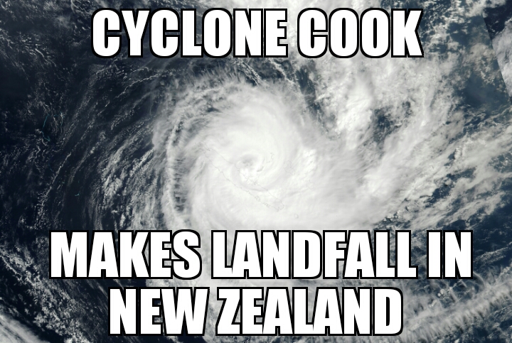 Cyclone Cook makes New Zealand landfall