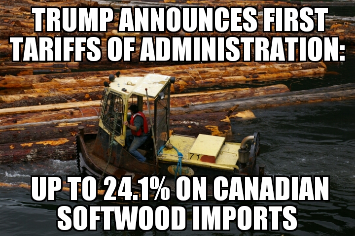 Trump imposes Canadian lumber tariffs 