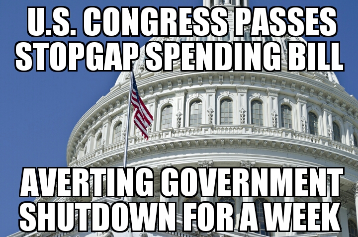 U.S. Congress passes stopgap spending bill