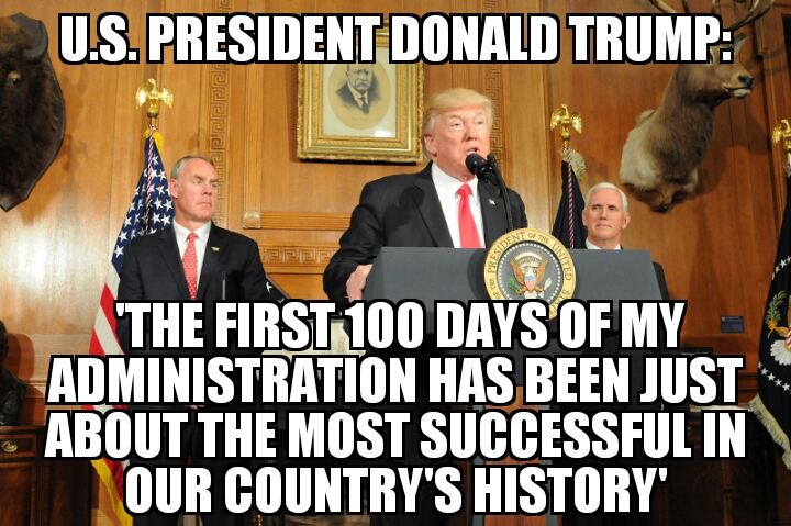 Trump administration marks first 100 days
